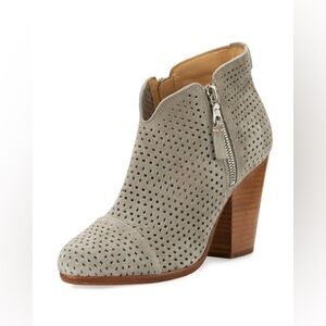 NIB | Rag & Bone | Margot Perforated Suede Ankle Boot in Cemento Suede |…